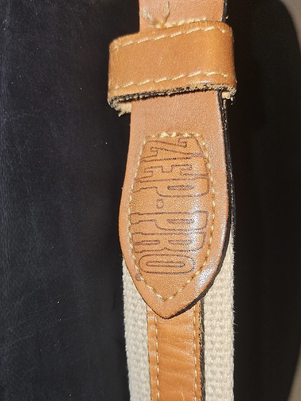 Zep-Pro Classic Tan Leather Trim Belt with Gold Buckle Size 36